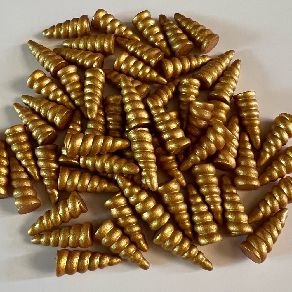10 pcs Gold Unicorn Horn Charms Cabochon Slime Glitter Shiny Horns